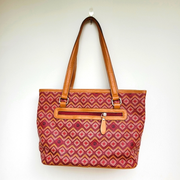 Giani Bernini Red/Brown Handbag Tote Like New Condition - Picture 2 of 6